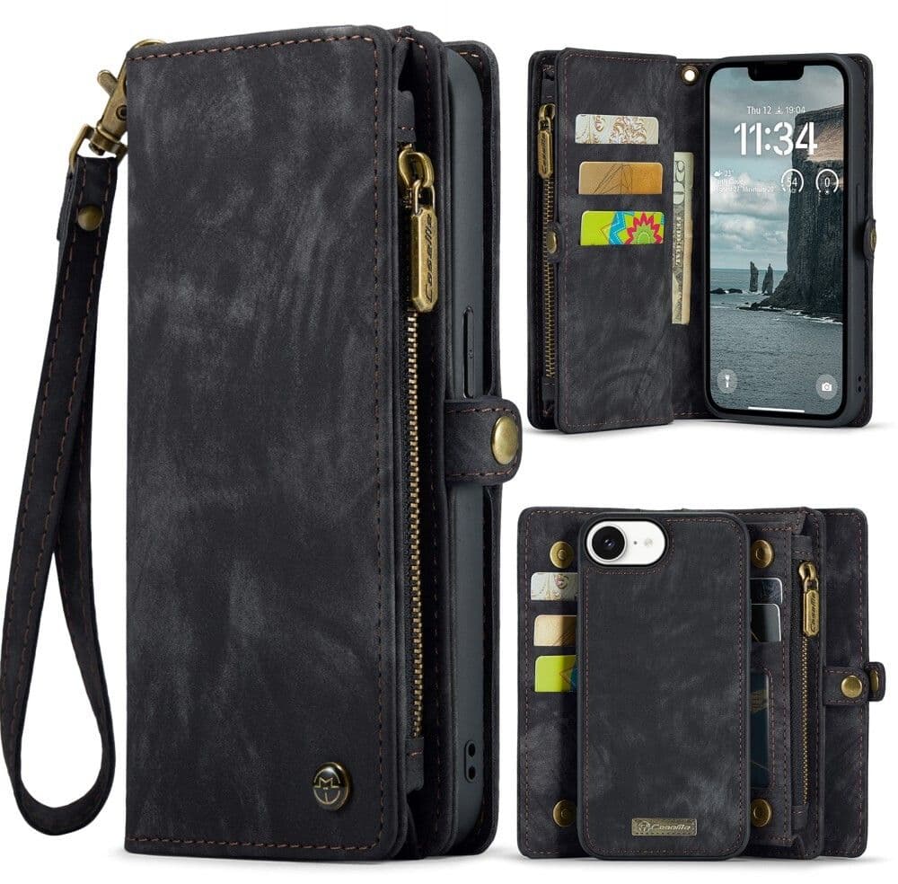 CaseMe Vintage 2-i-1 (iPhone 17e/16e) - Svart