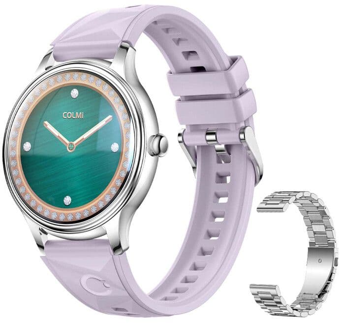 Colmi Smart watch with silicone and steel band (L28) - Lilla