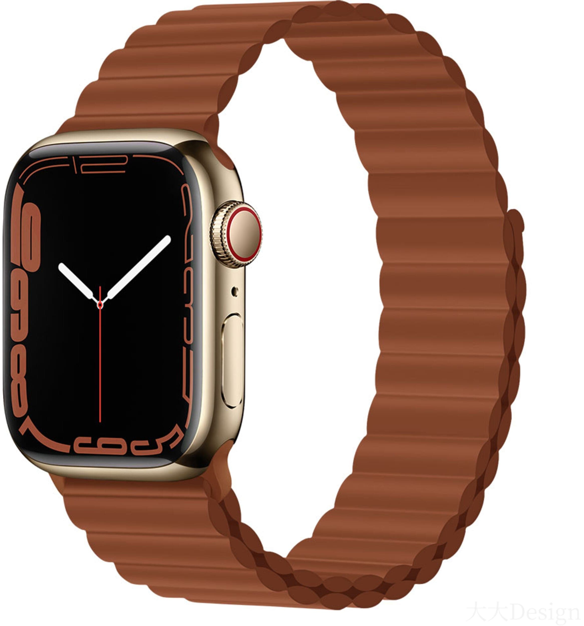 Devia Sport3 Silicone Magnet Watch Band (Apple Watch 42/41/40/38mm) - Brun