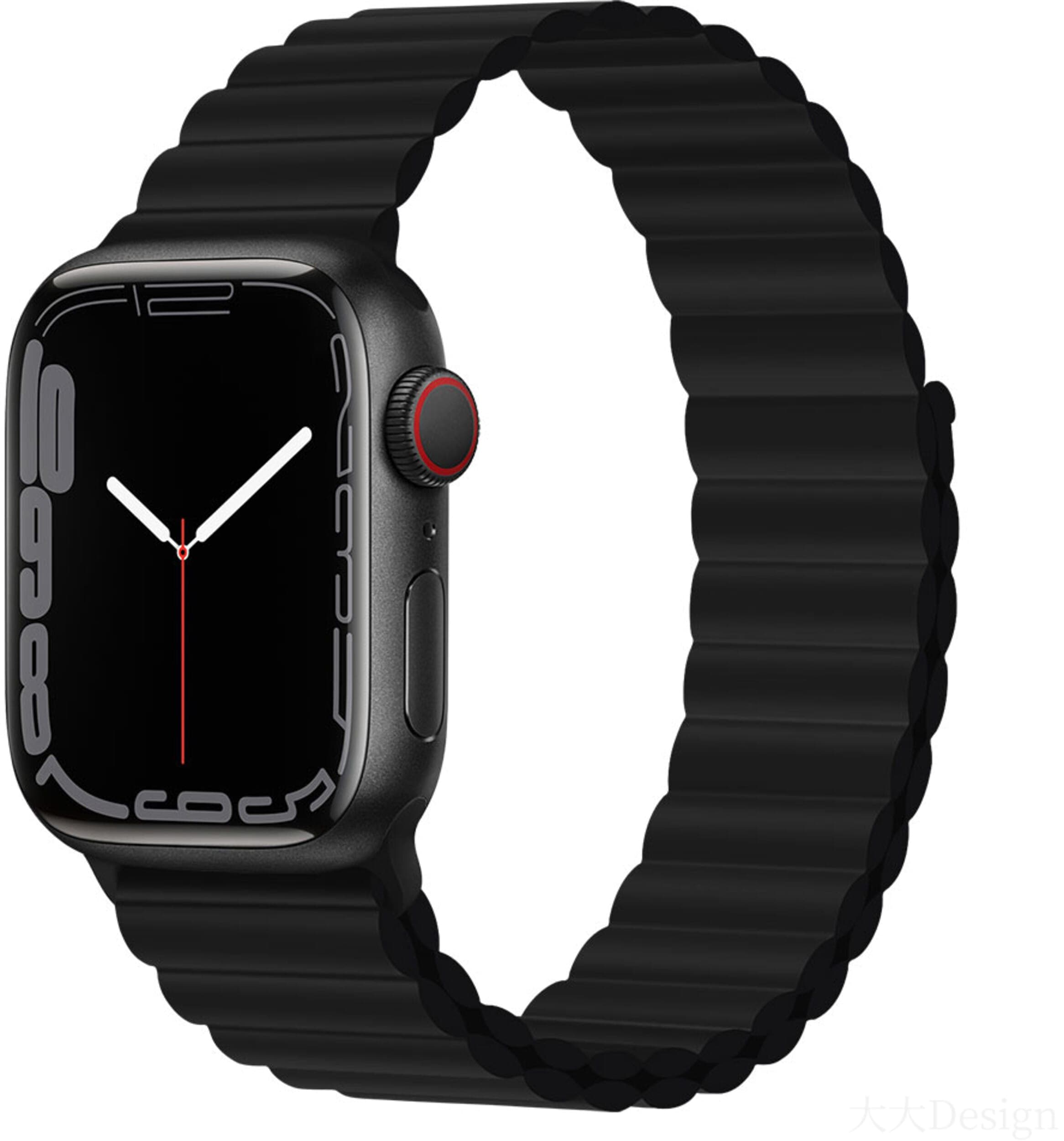 Devia Sport3 Silicone Magnet Watch Band (Apple Watch 49/46/45/44/42mm) - Svart