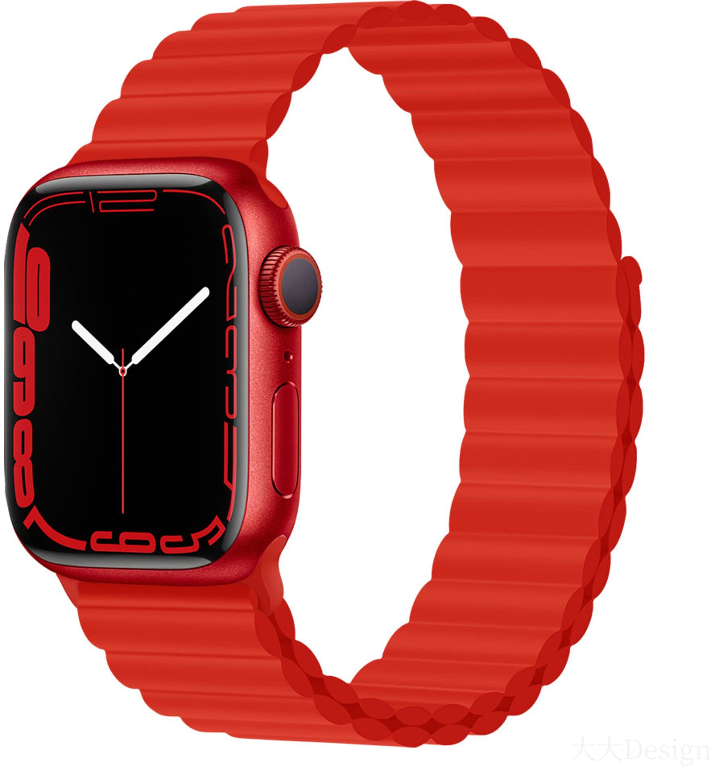 Devia Sport3 Silicone Magnet Watch Band (Apple Watch 49/46/45/44/42mm) - Rød