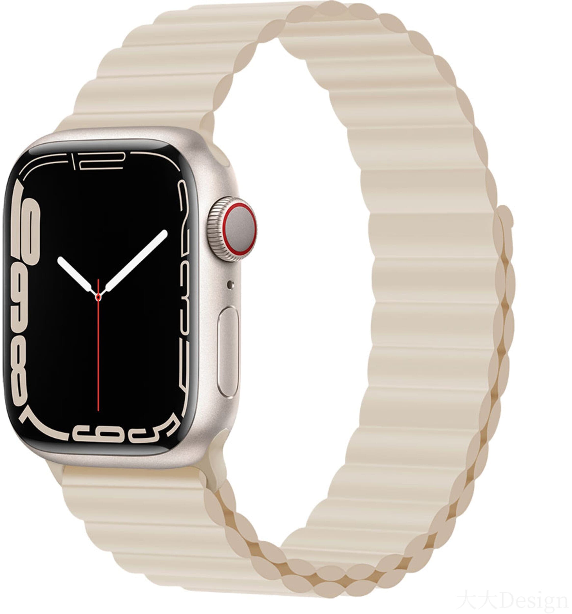 Devia Sport3 Silicone Magnet Watch Band (Apple Watch 49/46/45/44/42mm) - Lysebeige