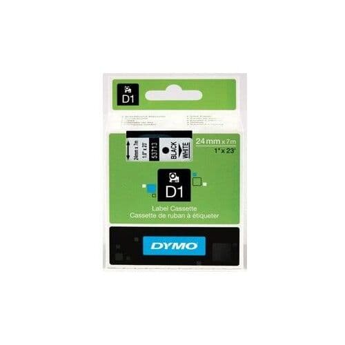 Dymo Tape D1 24mm x 7m - Svart/Hvit