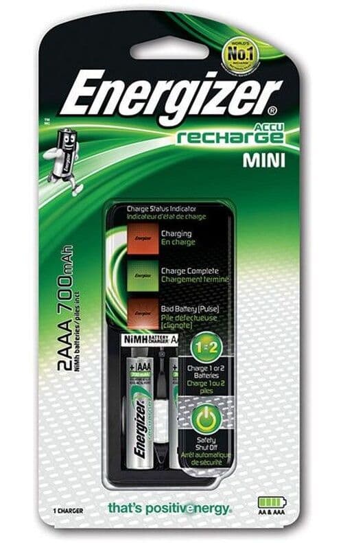 Energizer Recharge Mini + 2x AAA-batterier