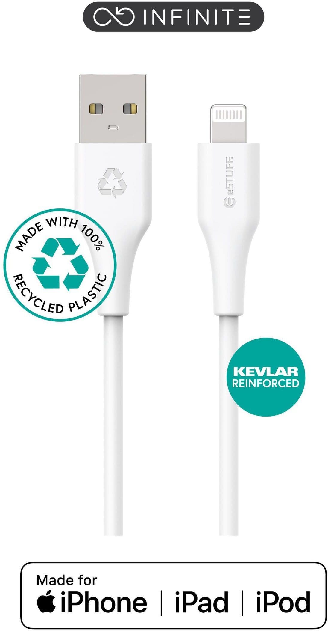 eStuff Infinite USB-A til Lightning-kabel - 2 m