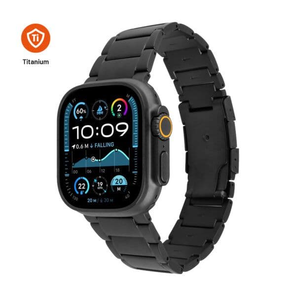 Fixed titanrem (Apple Watch 49/46/45/44/42 mm) - Svart