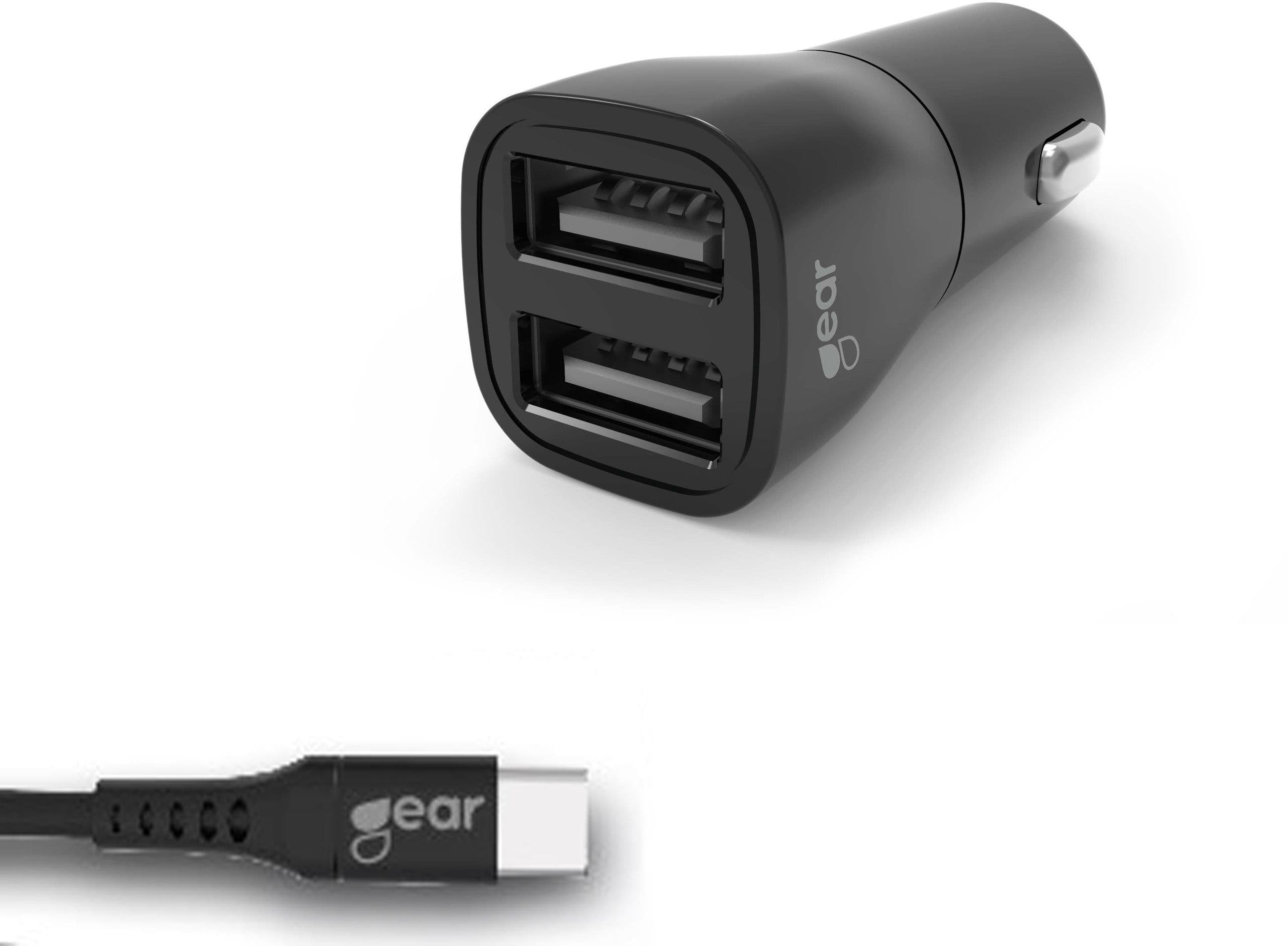 Gear billader 2xUSB-A 3.4A - lader og kabel