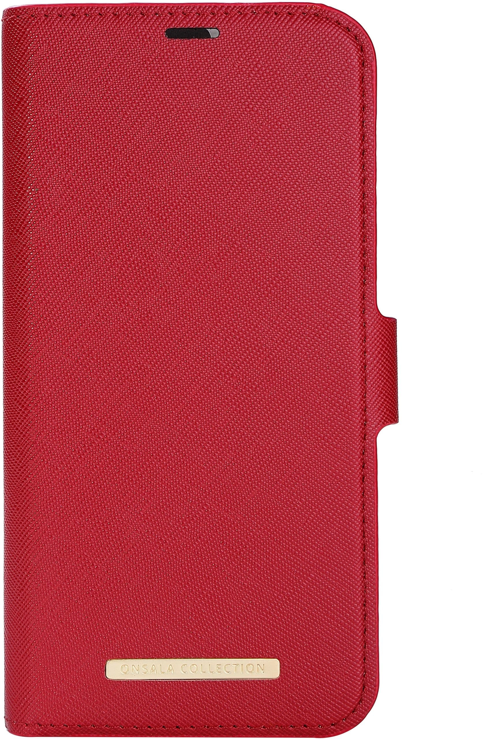 Onsala Magnetic Saffiano Wallet (iPhone 14 Plus) - Rød