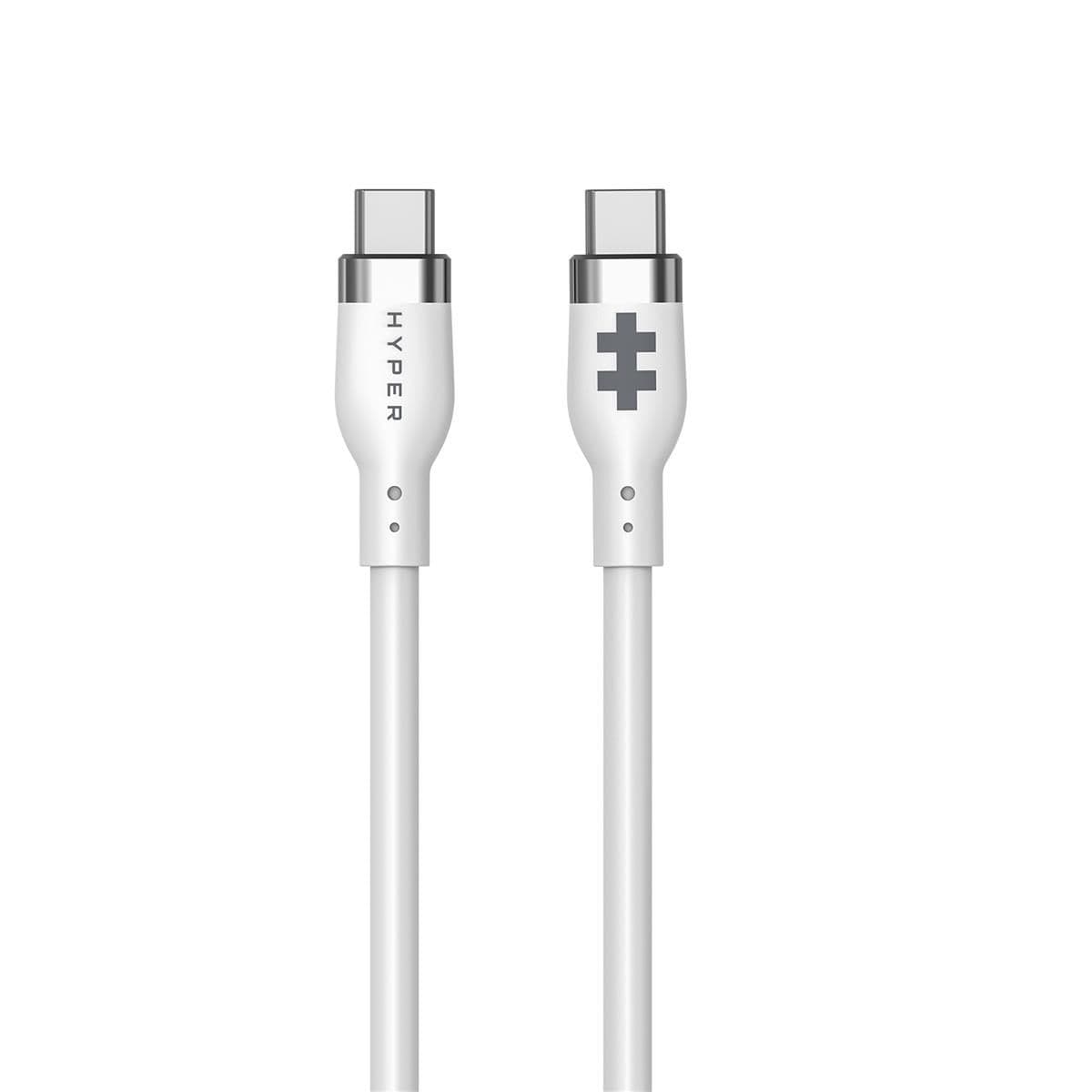 Hyper Hyperjuice Silikon USB-C til USB-C-kabel - Hvit/1 meter