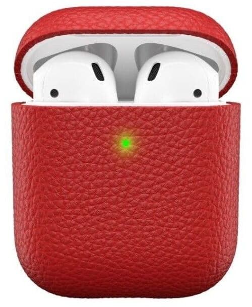 KeyBudz PodSkinz Artisan Leather Case (AirPods 1/2) - Rød