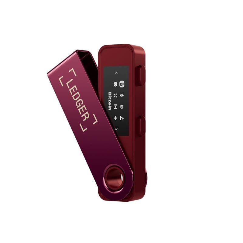 Ledger Nano S Plus - crypto - maskinvarelommebok - Vinrød