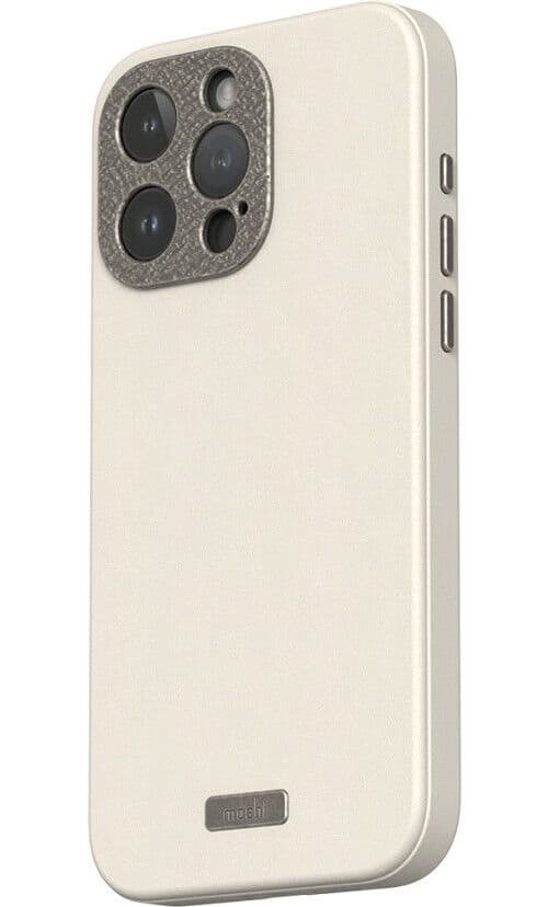 Moshi Napa-deksel (iPhone 15 Pro Max) - lærdeksel - Hvit