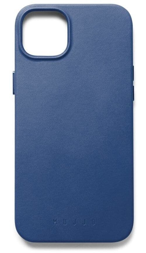 Mujjo Deksel i Hel Lær (iPhone 14) - Blå