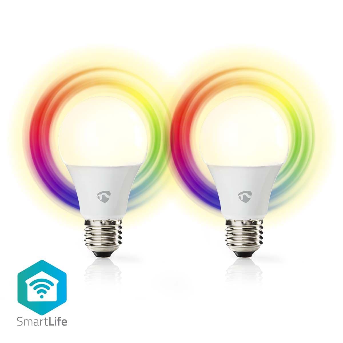 Nedis SmartLife Wi-Fi Smart RGB-pære E27 9W - 2-pack