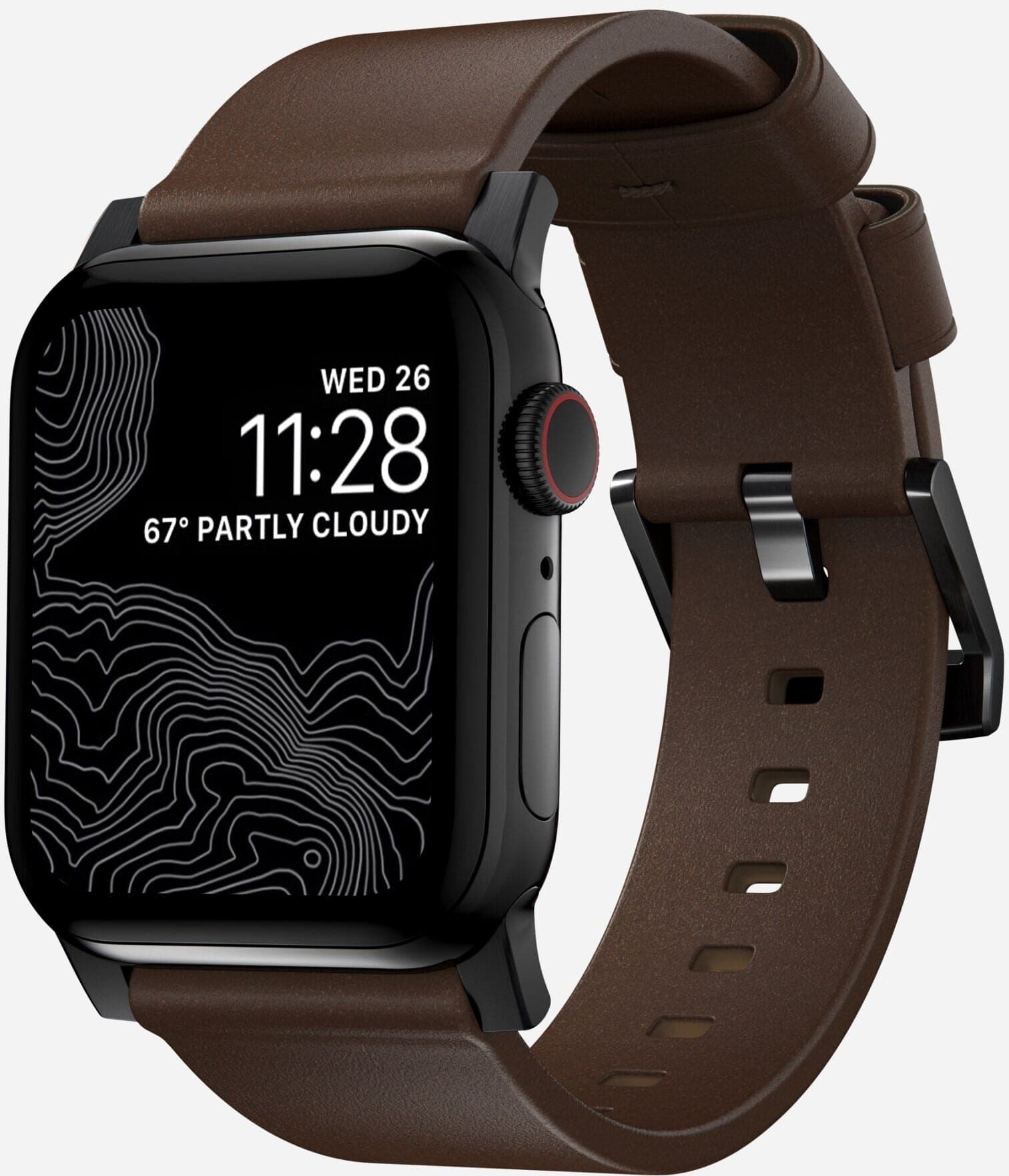 Nomad - Modern Leather Strap (Apple Watch 49/46/45/44/42mm) - Brun/Svart