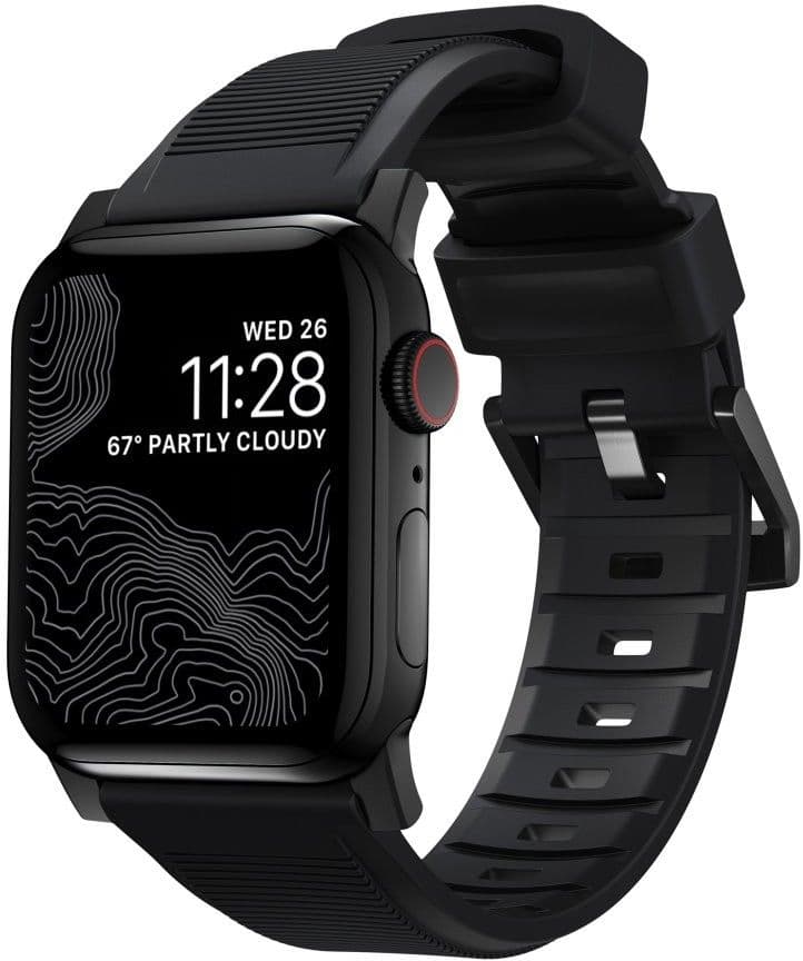 Nomad Rugged Strap V2 (Apple Watch 42/41/40/38mm) - Svart/Svart