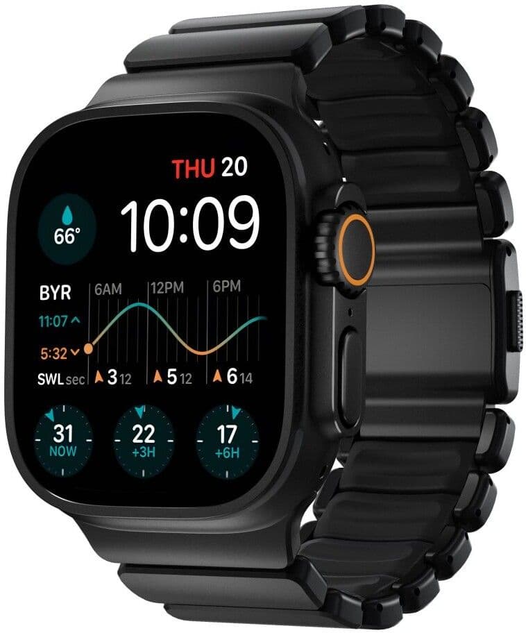 Nomad Stratos-rem (Apple Watch 49/46/45/44/42 mm) - Svart/Svart