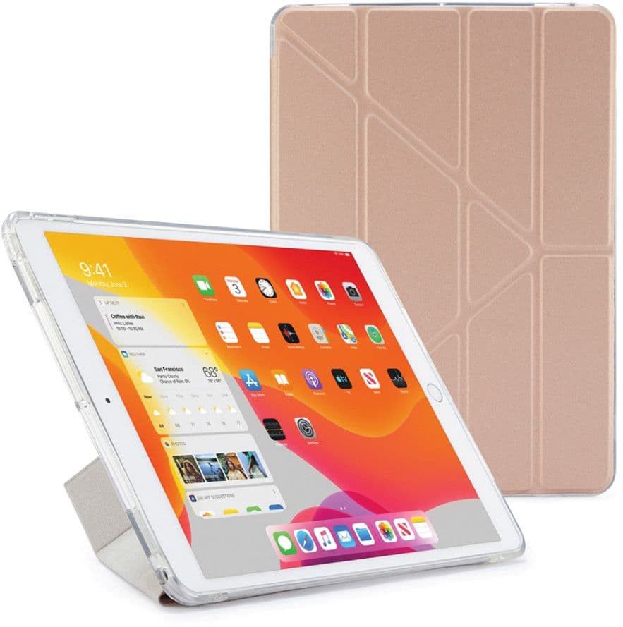 Pipetto Origami Metallic Case (iPad 10.2) - Rose gull