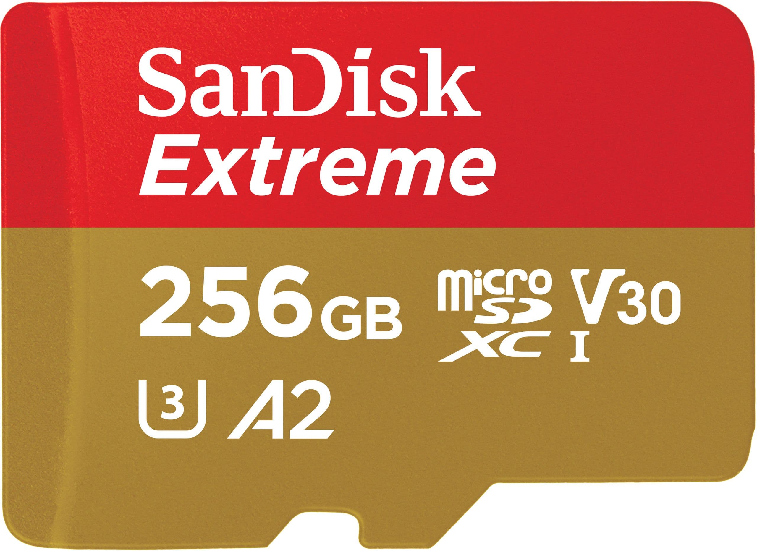 SanDisk MicroSDXC Extreme 190MB/s A2 C10 V30 - 256 GB