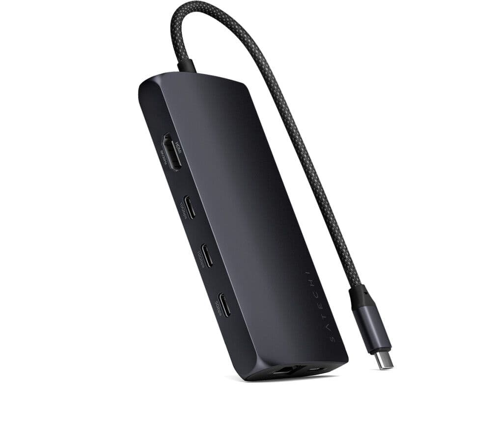 Satechi USB-C Multiport Adapter 8K med Ethernet V3 - Svart