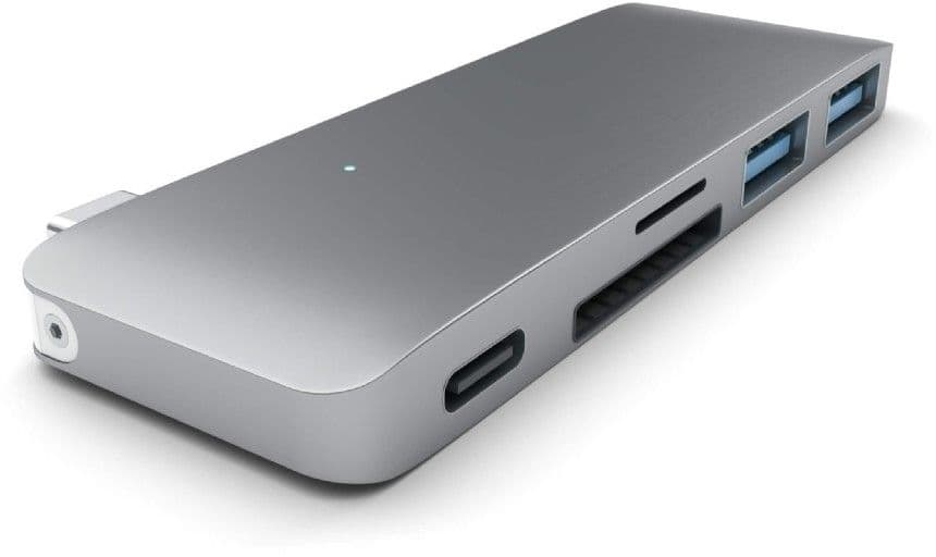 Satechi USB-C USB Hub with Pass Through - Grå