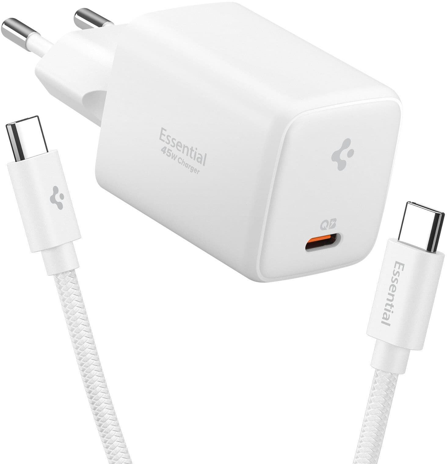 Spigen Essential 45W USB-C Charger - Hvit