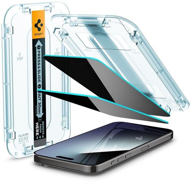 Spigen Glas.tR EZ Fit Privacy (iPhone 15 Pro) - glass