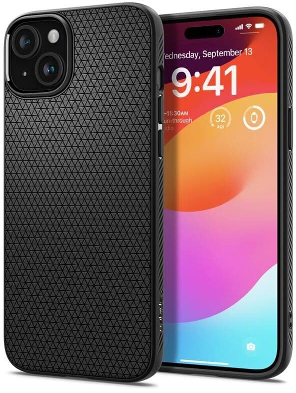 Spigen Liquid Air (iPhone 15) - Mattsvart