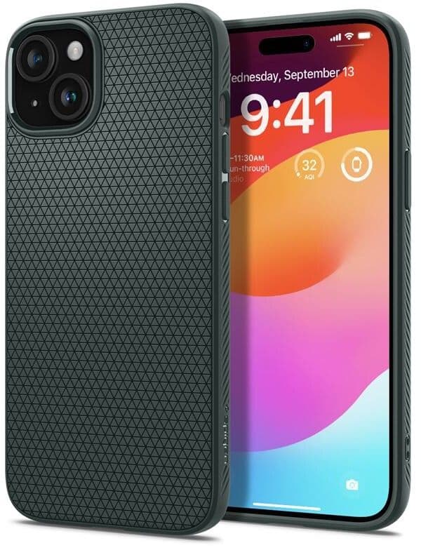 Spigen Liquid Air (iPhone 15) - Mørkegrønn