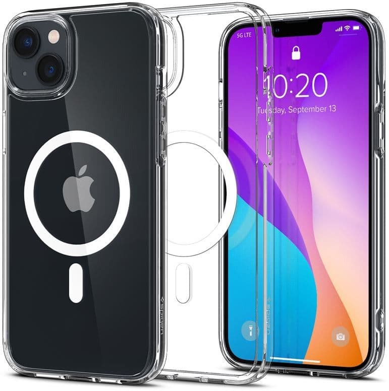Spigen Ultra Hybrid MagFit (iPhone 14) - Transparent/Hvit