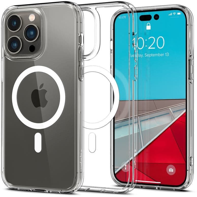 Spigen Ultra Hybrid MagFit (iPhone 14 Pro Max) - Transparent/Hvit