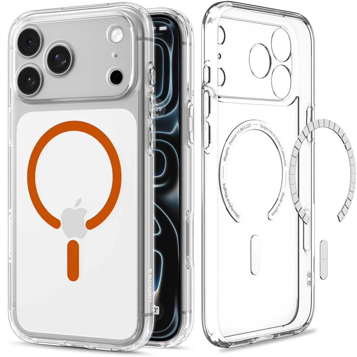 Spigen Ultra Hybrid MagFit (iPhone 17 Pro Max/18 Pro Max) - Transparent/orange