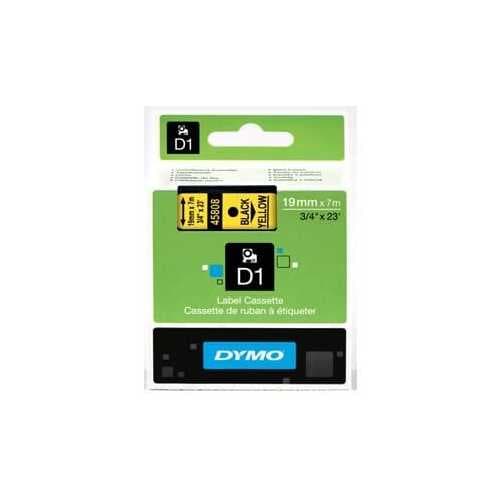 Tape Dymo D1 19mm x 7m - Svart/Gul