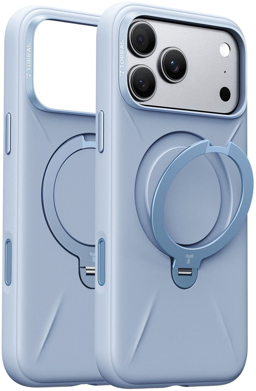 Torras Ostand Q3 Silicone (iPhone 17 Pro/18 Pro) - Blå