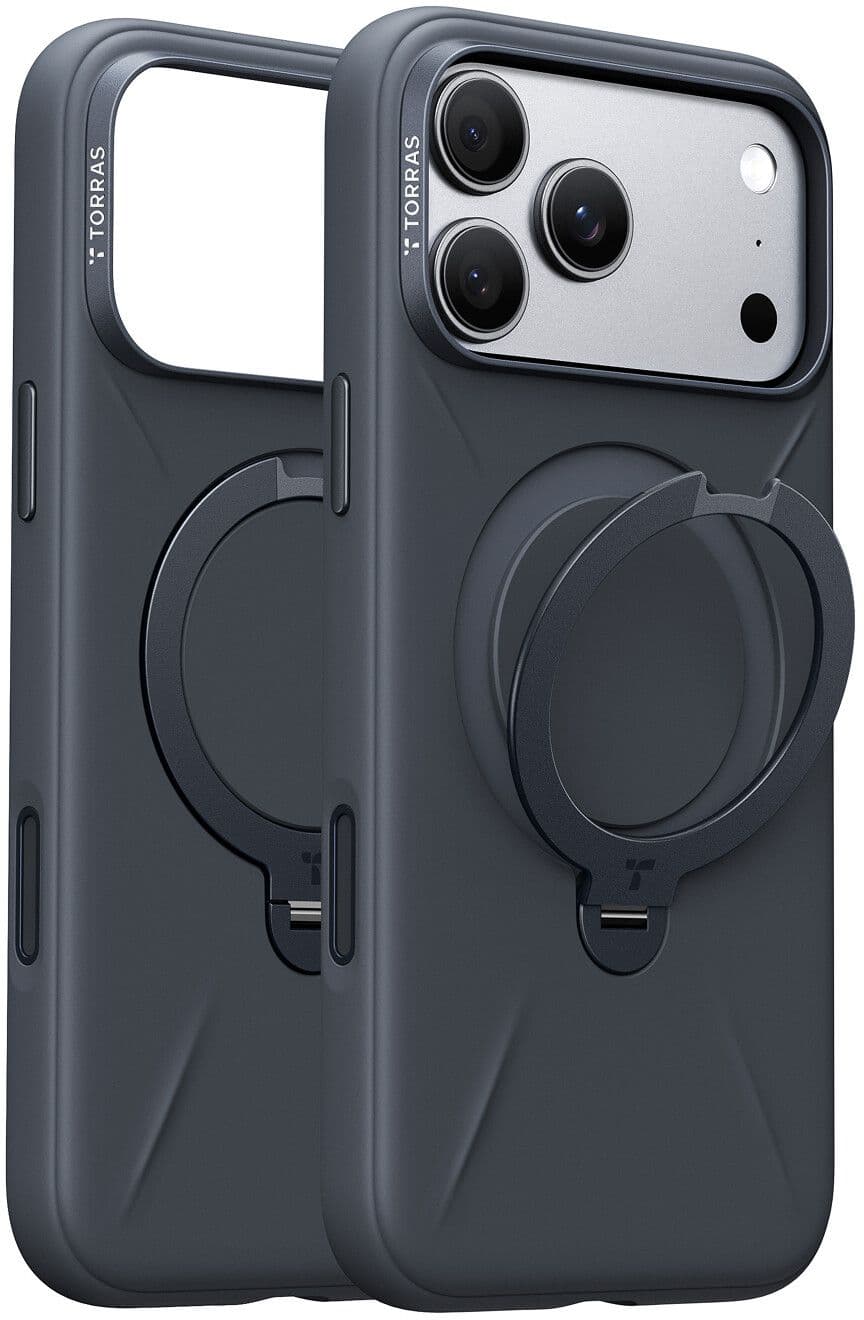 Torras Ostand Q3 Silicone (iPhone 17 Pro/18 Pro) - Svart