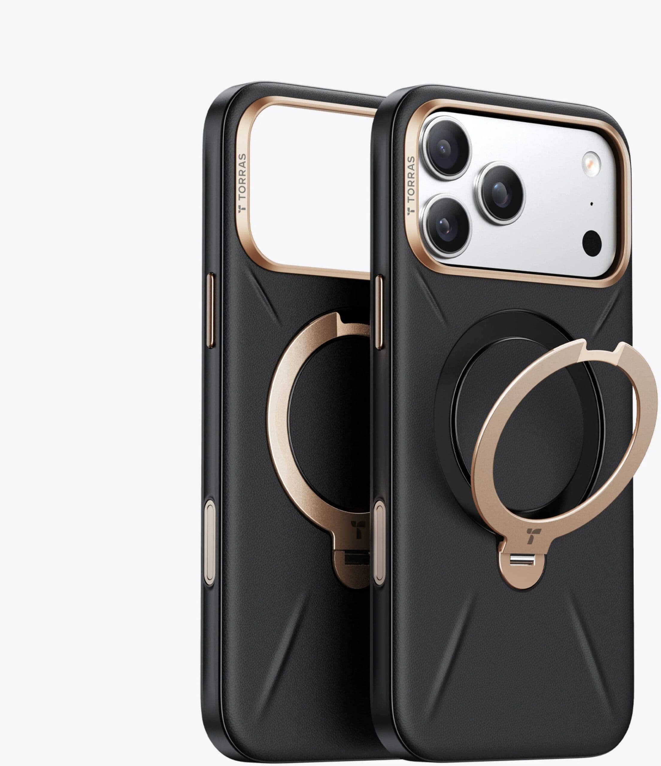 Torras Ostand Q3 VegSkin (iPhone 17 Pro/18 Pro) - Svart