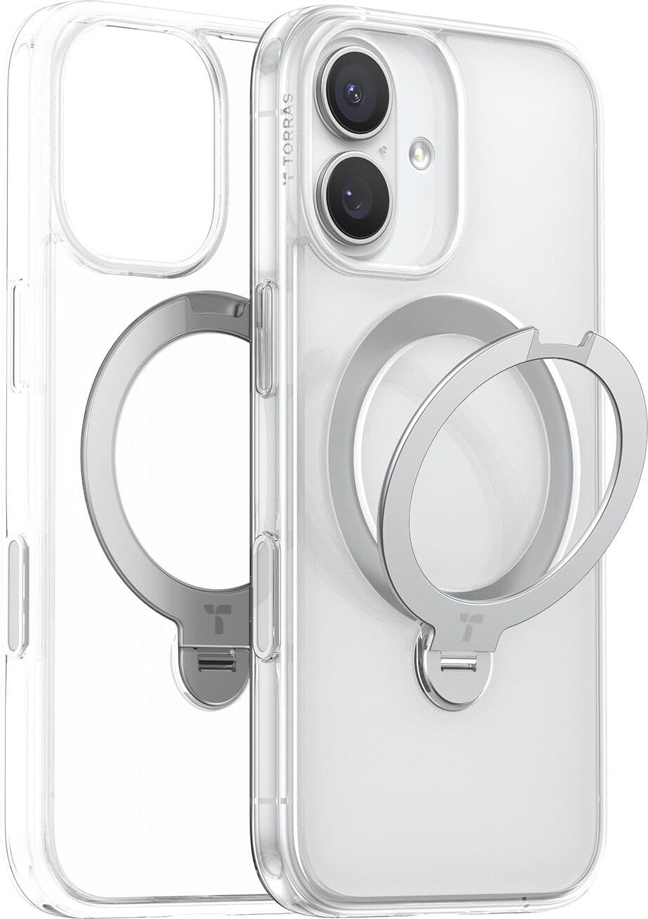 Torras Ostand Q3 Spin (iPhone 17) - Gjennomsiktig