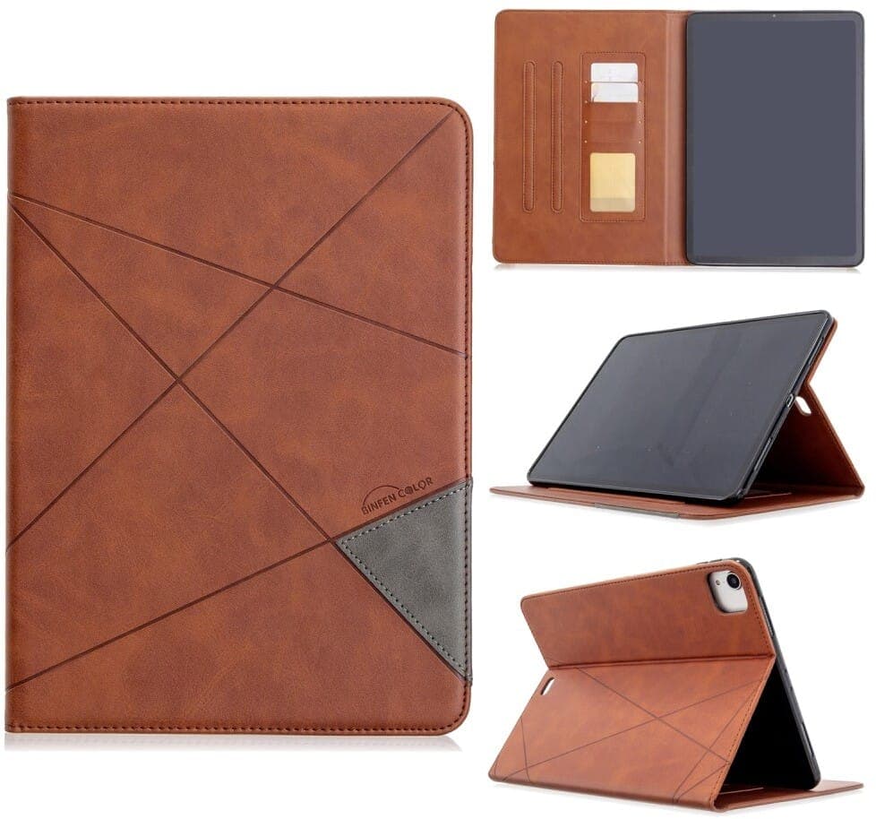 Trolsk Lommebokdeksel Geometrisk Mønster (iPad Pro 11 2018/2020) - Mørkebrun