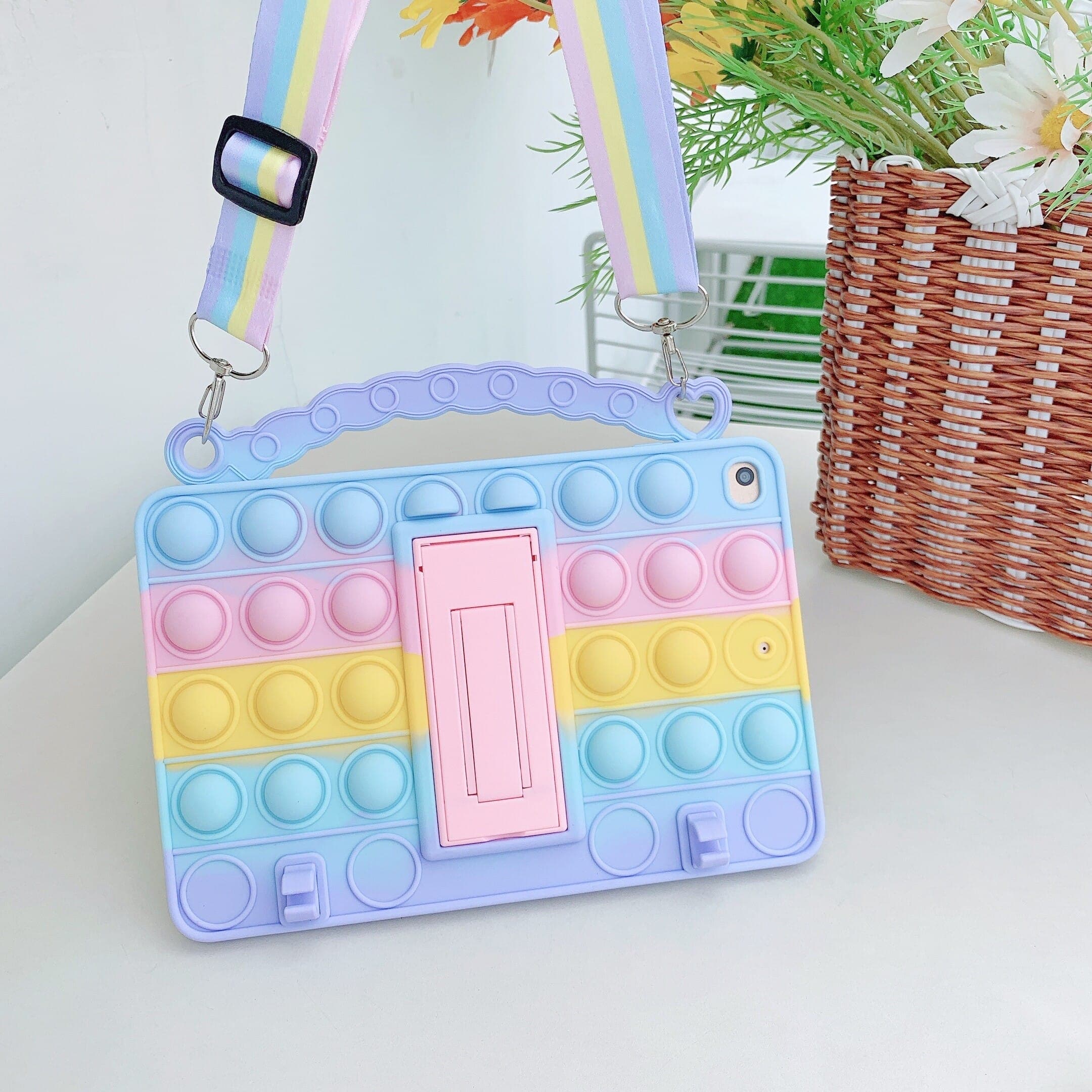 Trolsk Barnedeksel med Håndtak og Reim - Bubble Pop (iPad Pro 11)
