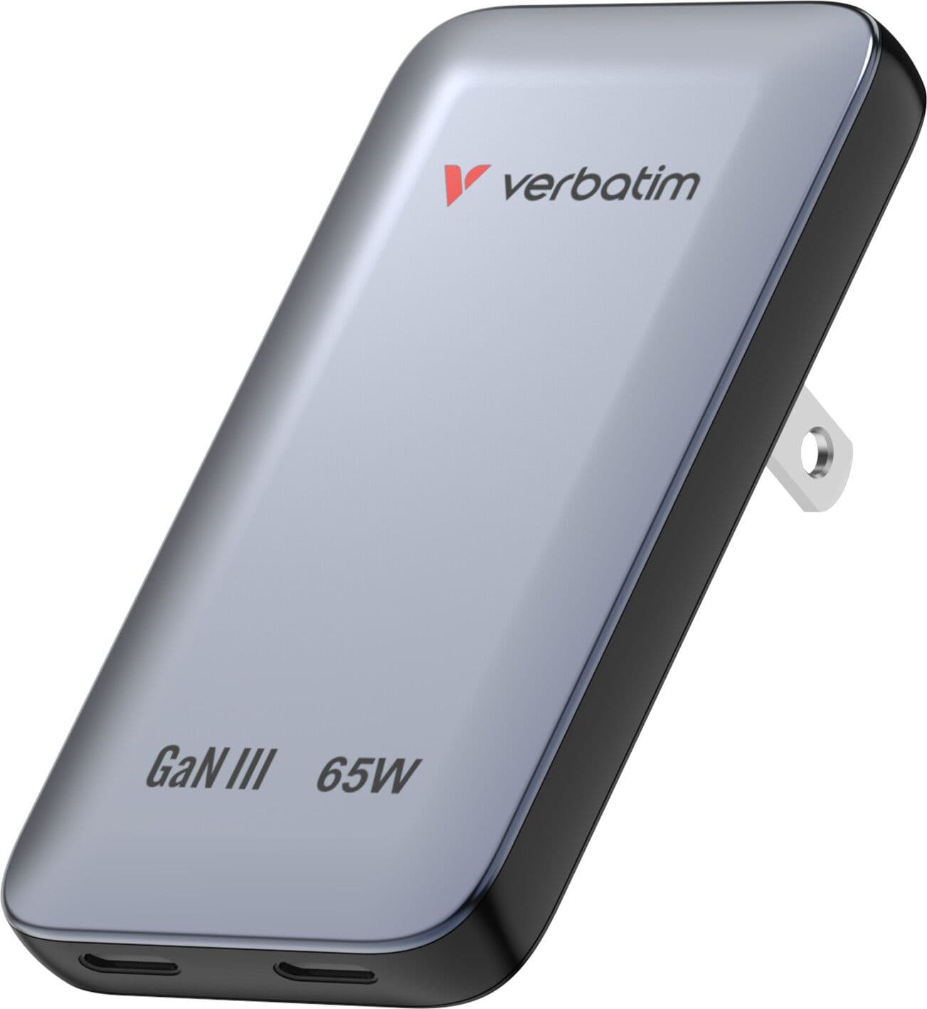 Verbatim Essentials Slim GaN Vegglader 65W - Grå