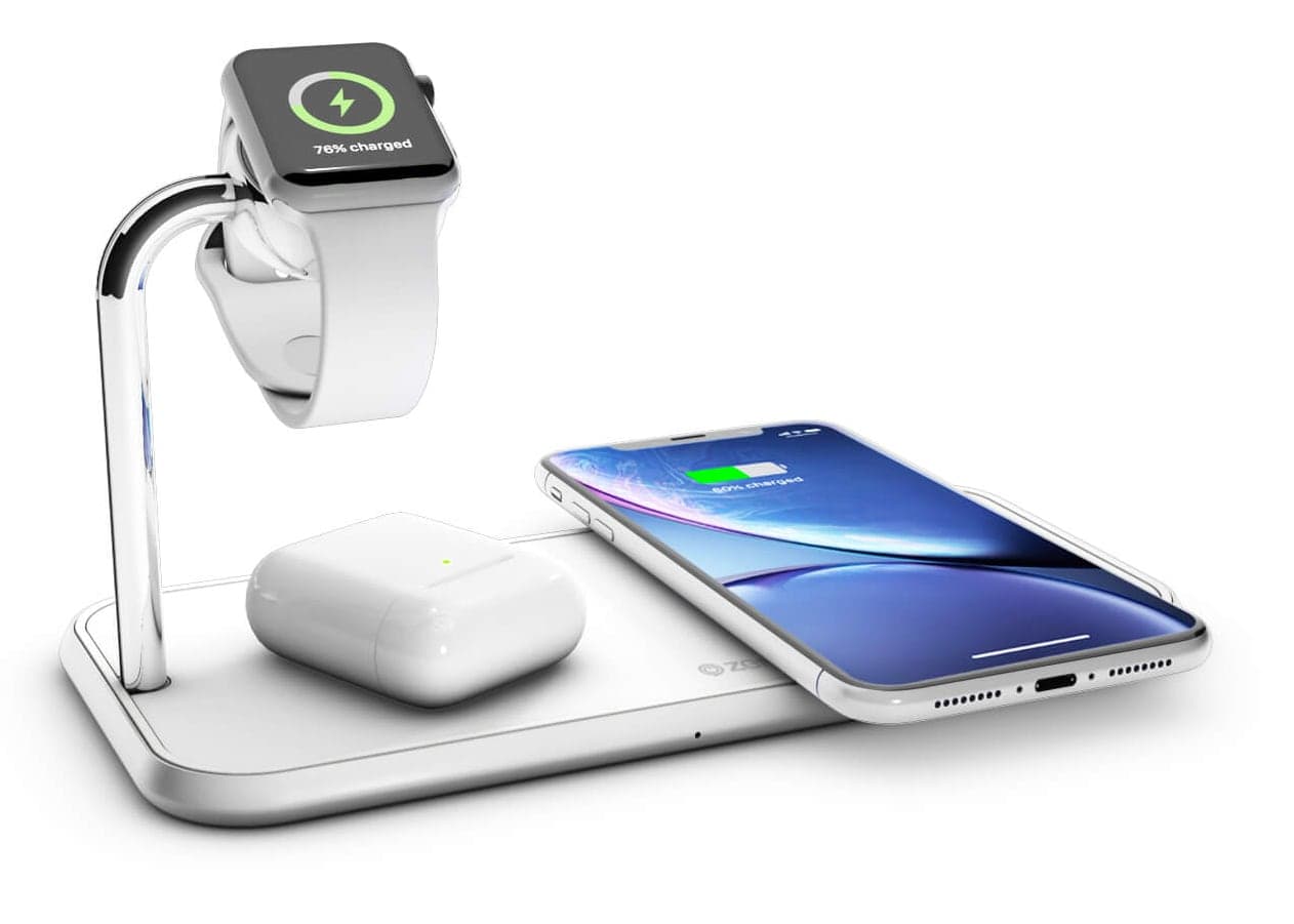 Zens Dual + Watch Charger Aluminium Wireless - Hvit