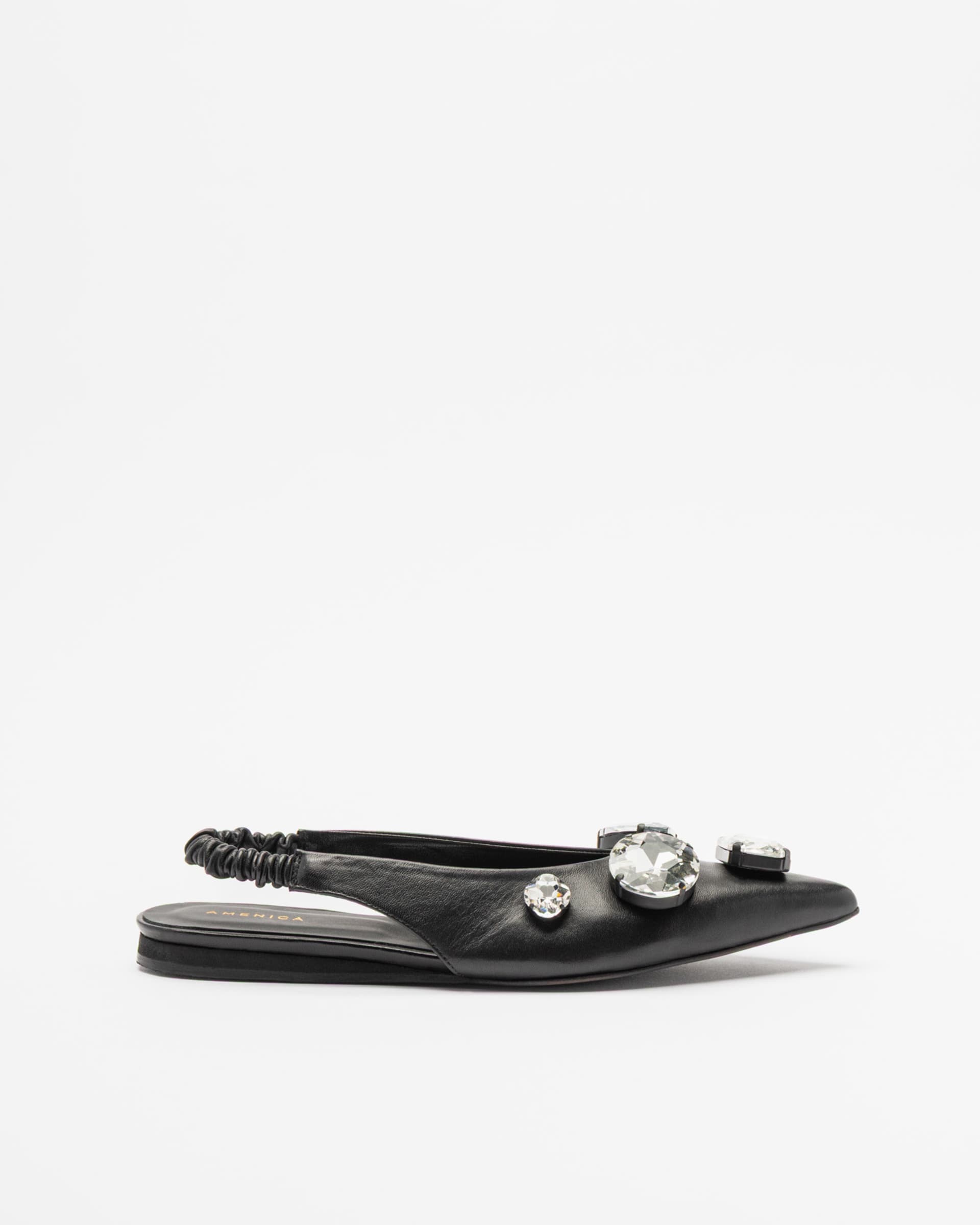 Sapato aberto atrás Amenica LOREN N060 Preto