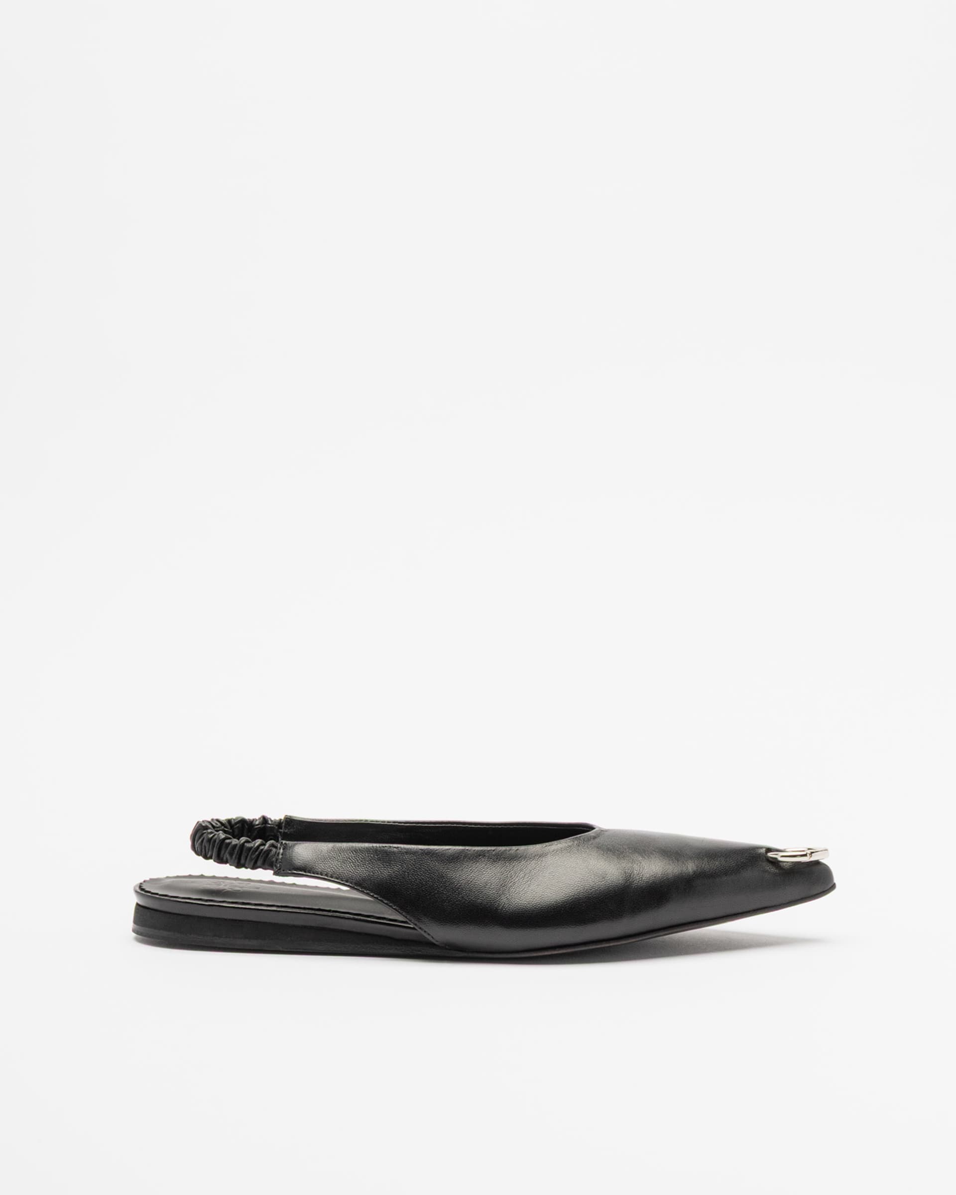 Sapato aberto atrás Amenica LOREN N063 Preto
