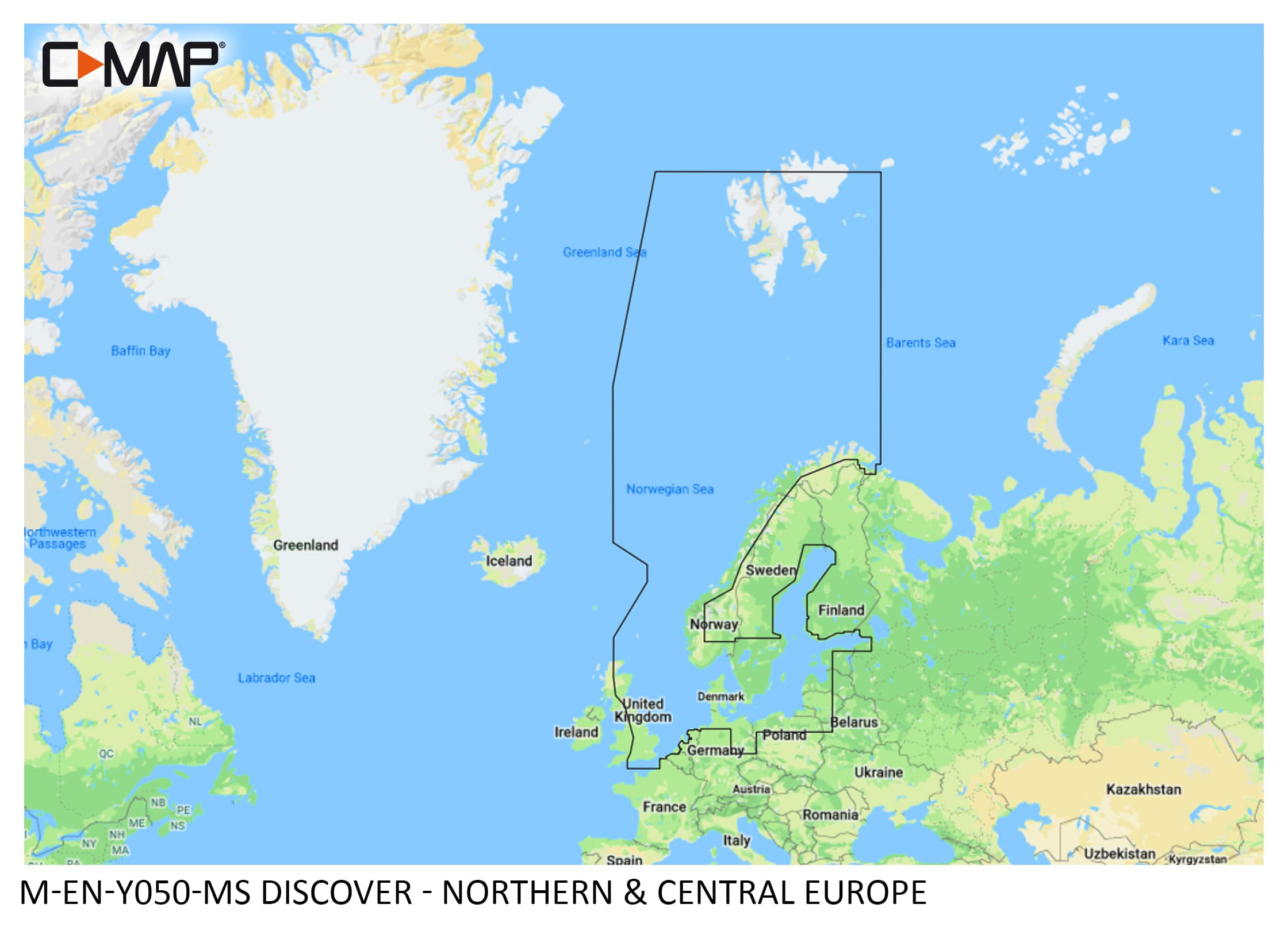 C-Map Discover elektronisk kart - Nord- og Sentral-Europa