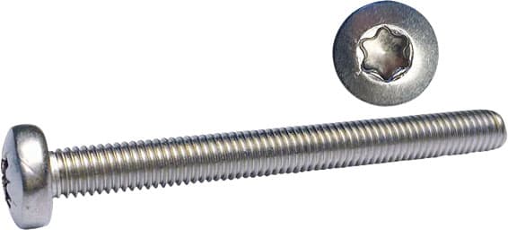 Syrefaste maskinskruer A4, panhode, torx - M5 - 40 mm - 10 stk