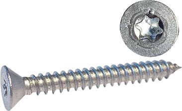 Syrefaste skruer A4, forsenket, torx - 4,2 mm - 32 mm - T20 - 20 stk