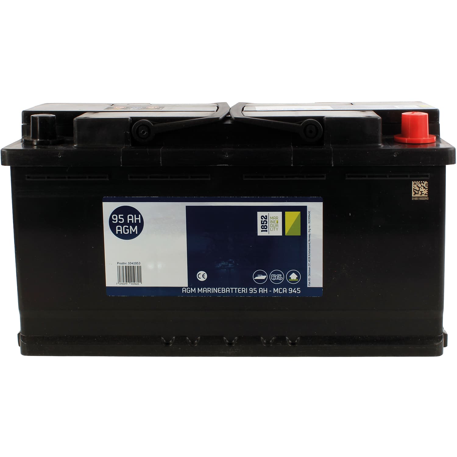 1852 Batteri 12V AGM - 95 - 353x175x190 - 850 - 26 kg