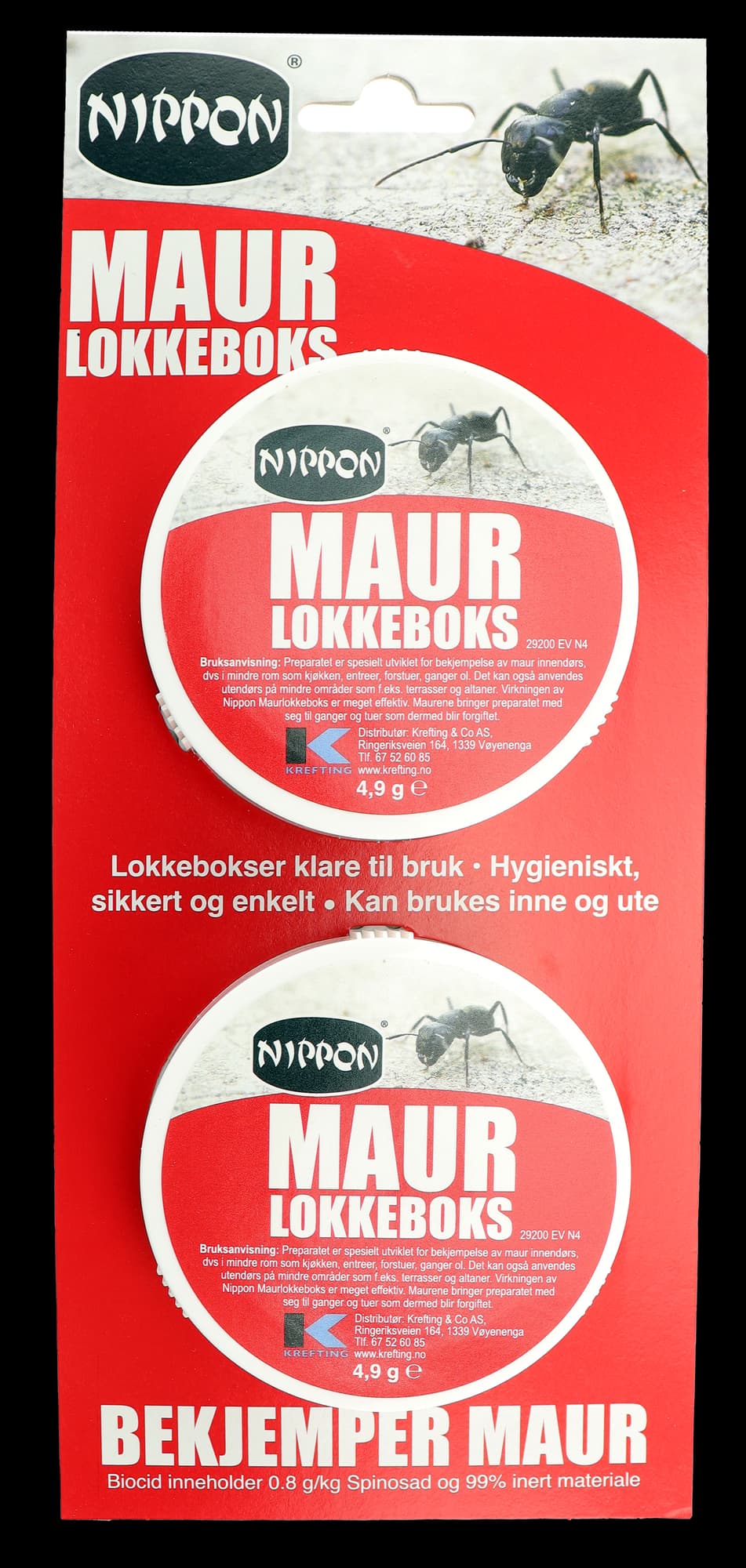 Nippon Maurlokkeboks - 2 pk - Felle - Biocid - Maur - 5 gr