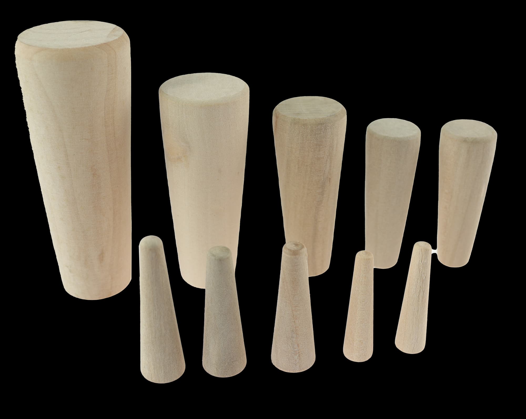 Treplugg koniske - 10 stk - Assortert nødplugg 4-38mm
