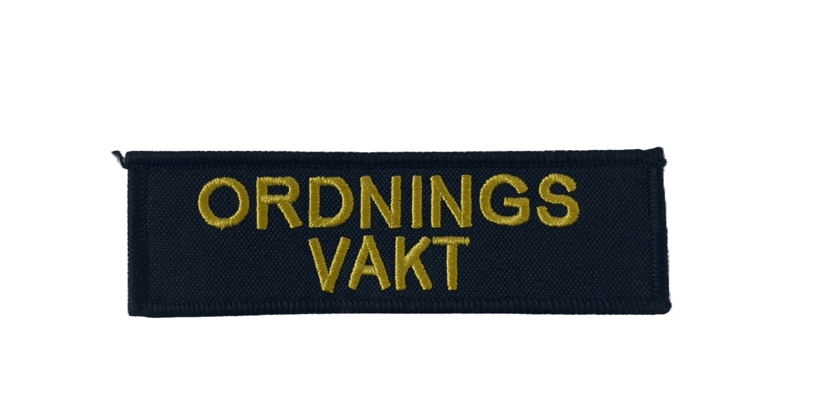 Robust Embroidered Patch - Ordningsvakt (Size: 110x35 mm)
